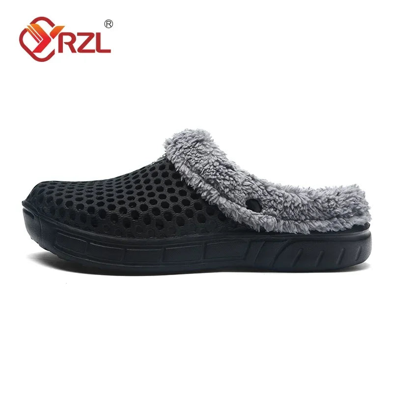 YRZL Winter Slippers Men Women Indoor Warm Shoes Non Slip Cotton Pantoffels Casual Clogs Slip on House Floor Slippers for Men