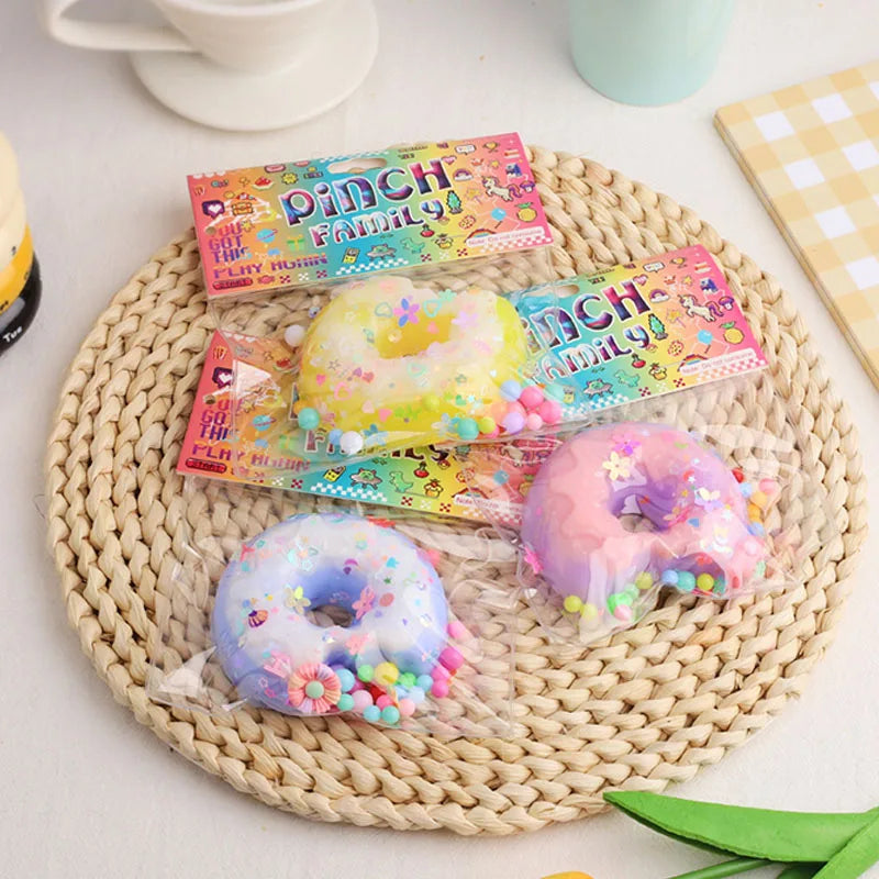 Donut Squishy Toy Candy Toy Squeezing Toy Soft Glue Decompression Donut Fun Pressure Reduction Toy