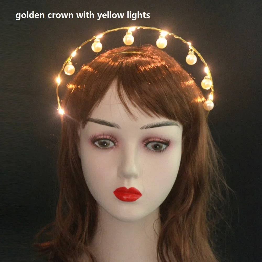 Children LED Light Fairy Angel Wing Clothing Princess Costume Cloak Crown Tiara Rave Clothes Cosplay Outfit Halloween