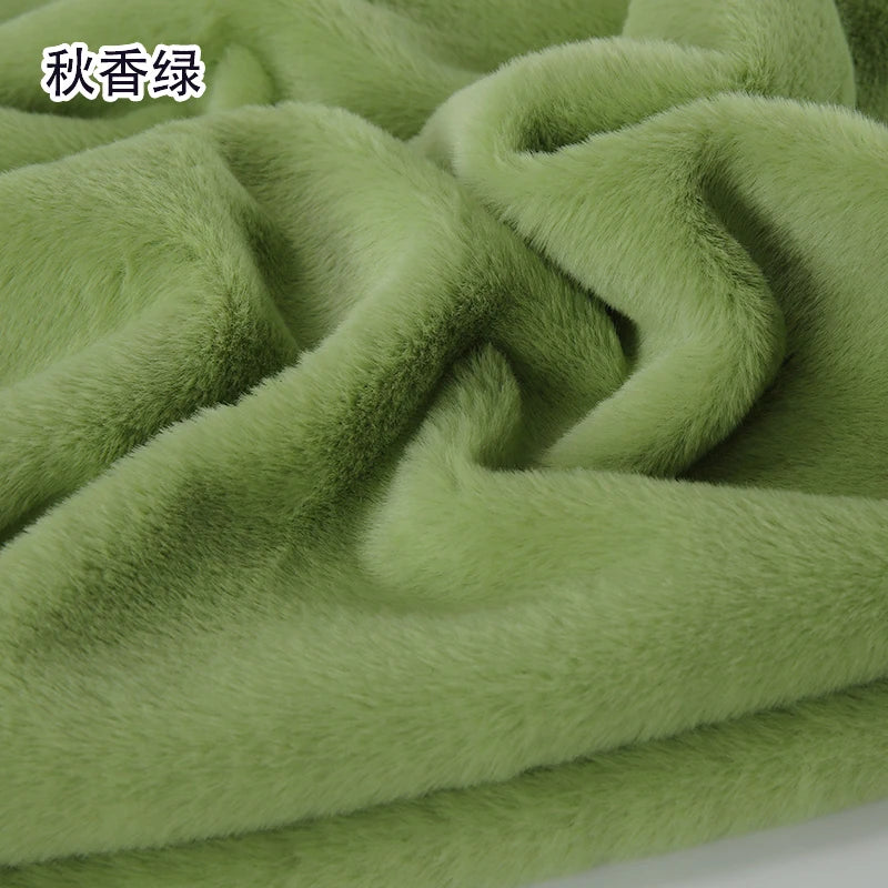Plain Faux Fur Fabric Smooth by the Meter for Clothes Coats Dolls Sewing Thickened Imitation Rex Rabbit Plush Textile Soft Silky
