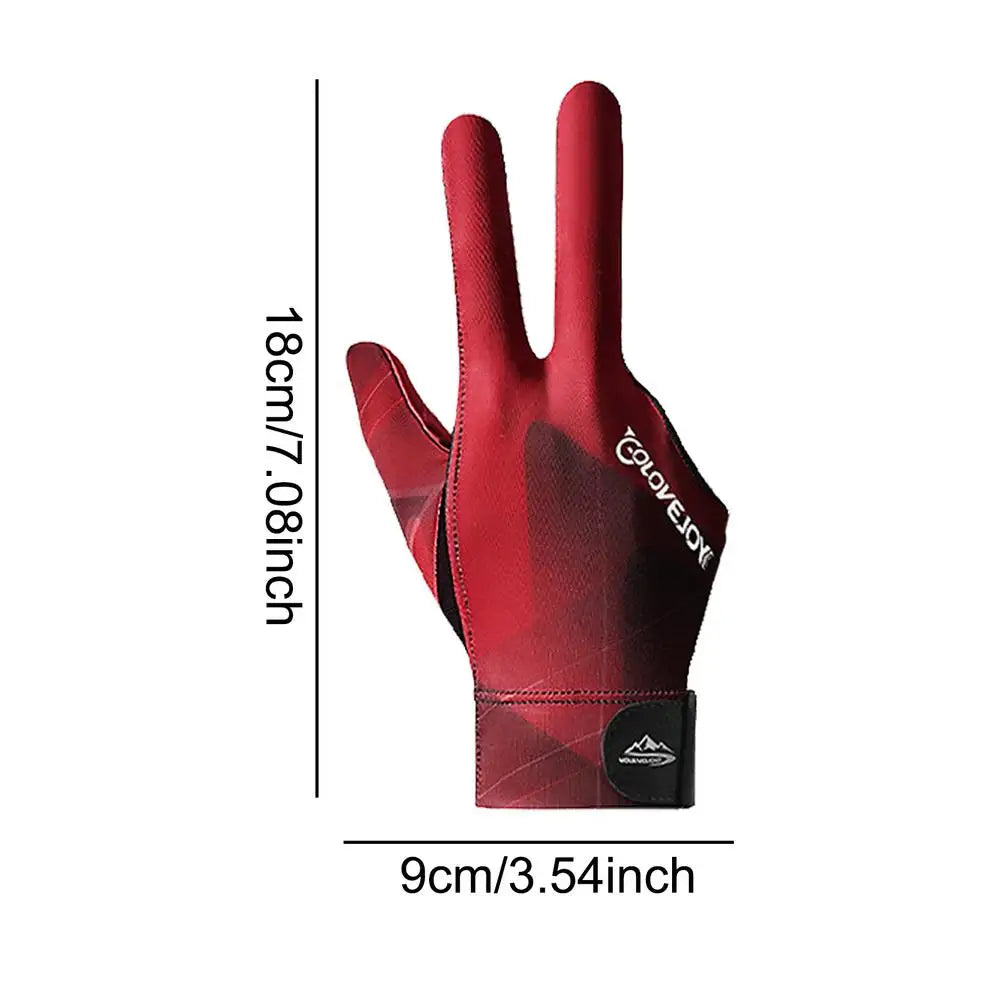 Billiards Glove Left Right Hand 3 Finger Snooker Billiard Glove Non Slip Stickers Elastic Billiard Training Gloves Accessories