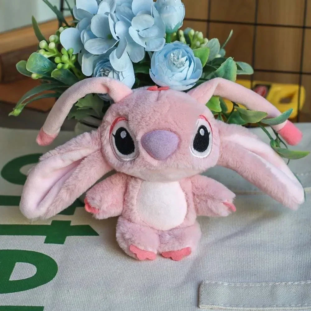 16cm Disney Stitch Doll Keychain Plush Toy Backpack Pendant Anime Lilo & Stitch Girl's Toy Soft Stuffed Doll Birthday Gift