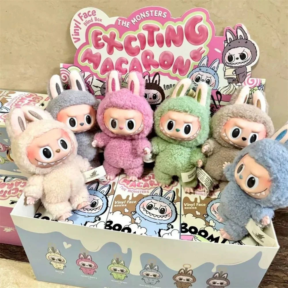 Kawaii Labubu the Monsters Series Plush Blind Box Keychain Pendant Exciting Macaron Have a Seat Mystery Box Doll Figure Toys