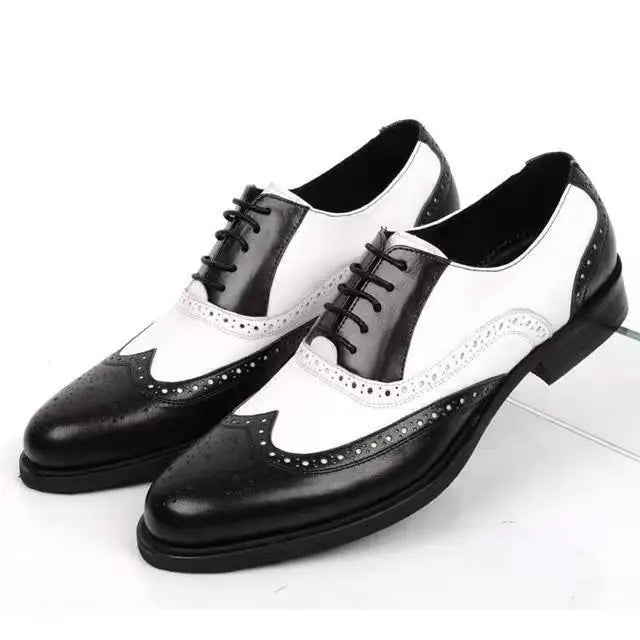 Luxury Designer Patent Leather Shoes Men Pointed White Black Mixed Oxfords Wedding Dress Formal Footwear Zapatos Hombre