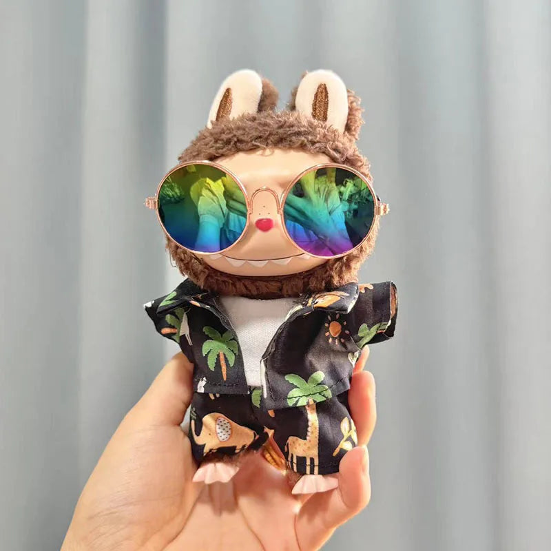 17cm Cute Mini Labubu Clothes Plush Hoodie Idol Dolls Jumpsuit Clothing Fans Overalls No Doll Accessories for Korea Kpop Exo