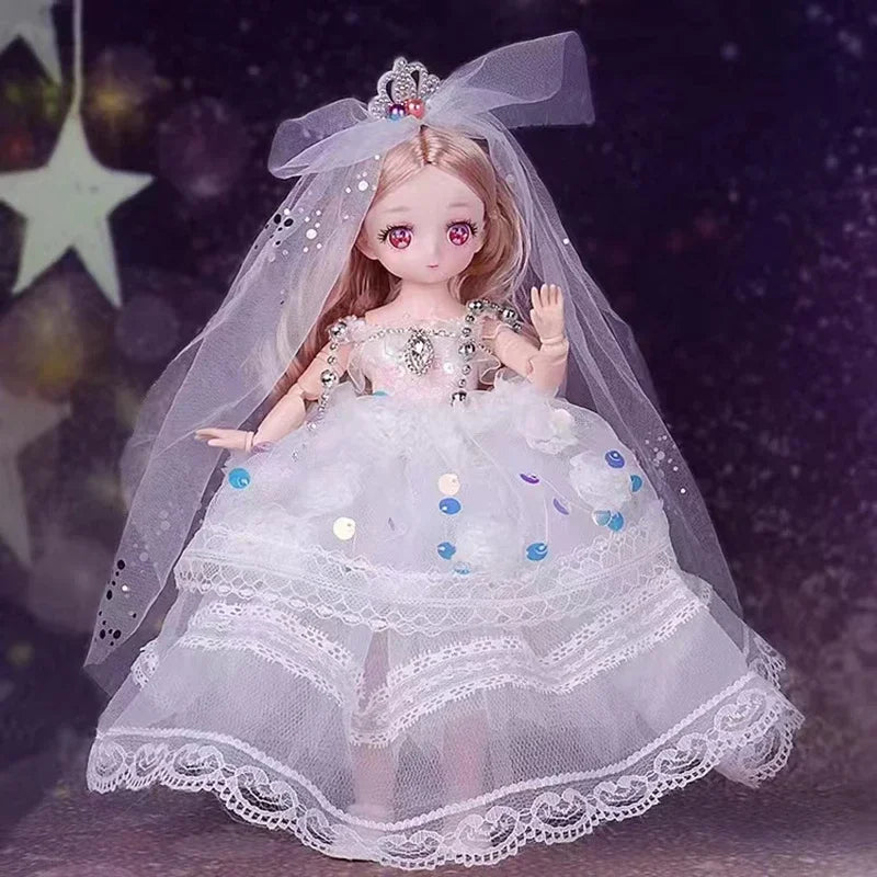 1/6 Bjd Dolls for Girls Hinged Doll 30 Cm With Clothes Blonde Brown Eyed Articulated Toys for Children Spherical Joint Playsets