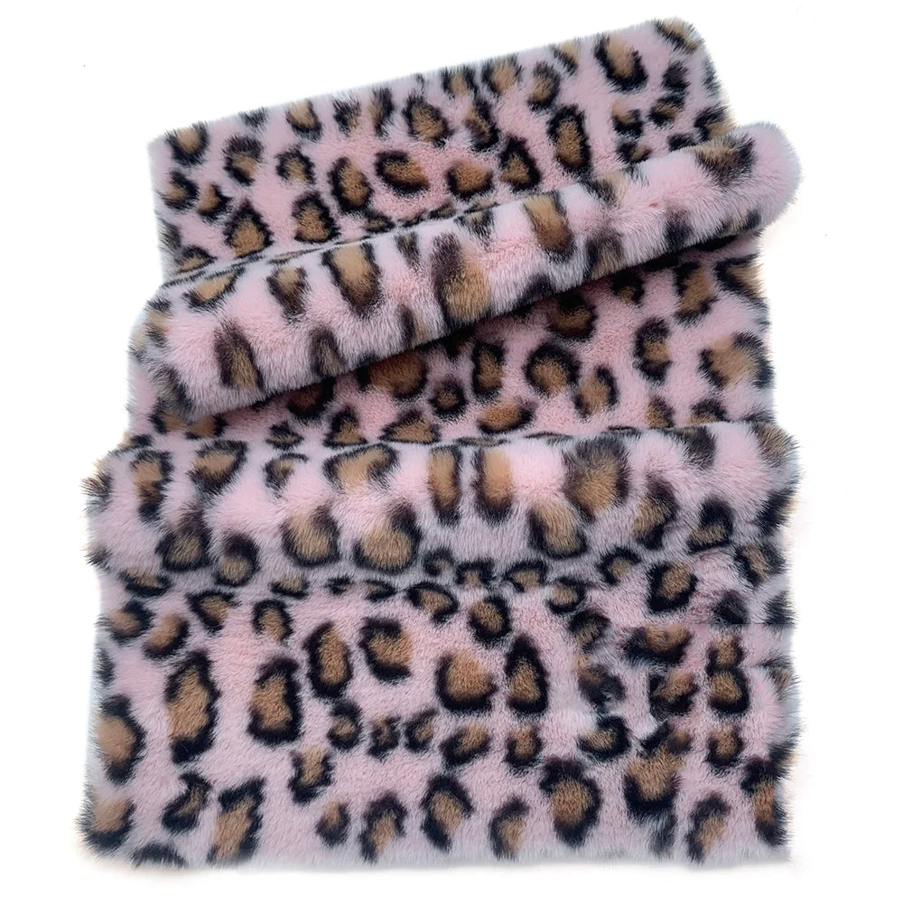 Leopard Print Plush Fabric 25x45cm/160x50cm/160x100cm Faux Fur Fabric 1cm Minky Fabric DIY Handmade/Decoration Sewing Fabric