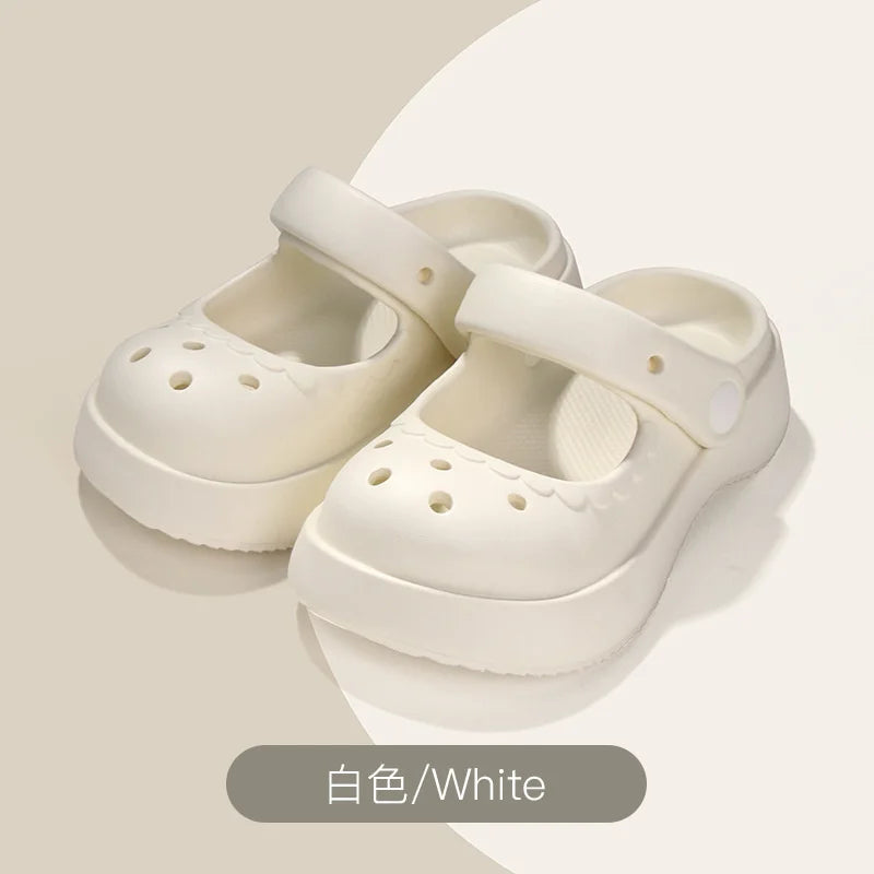 Summer Solid Girls Slippers EVA Soft Anti Slip Platform Kids Clogs Shoes Waterproof Hollow Out Garden Beach Children Slippers