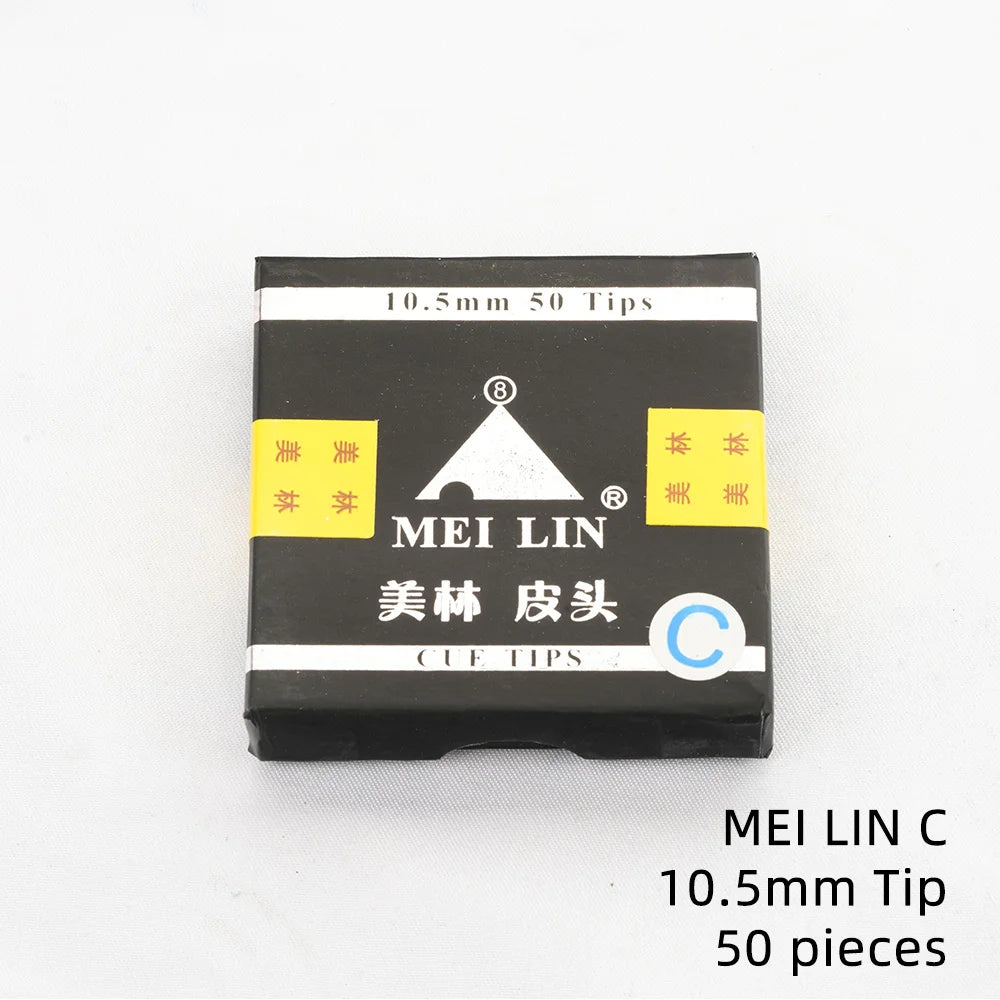 MEI LIN Snooker Cue Tips 50 Pieces 10.5mm 11mm Tips a/B/C/Red Pool Cue Tips Billiard Cue Leather Head Billiards Accessories Tip