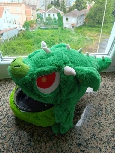 Motorcycle Helmet Protection Headgear Cover Dragon Cartoon Fluffy Plush Fun Personalized Helmets Cover Increase Riding Fun