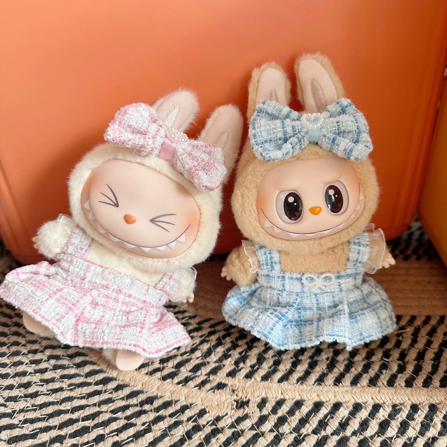 Cute Doll Clothes Outfit Accessories Classic Dress Set for 17CM Labubu V2 Mini Dolls Clothing Girl Kid Gift Labubu Ropa