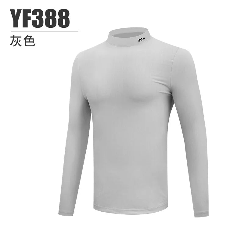 PGM Men's Golf Shirt Autumn Winter Sports Apparel Thermal Sweater Shirt for Men O-Neck Golf Sportswear Leisure T Shirt YF388