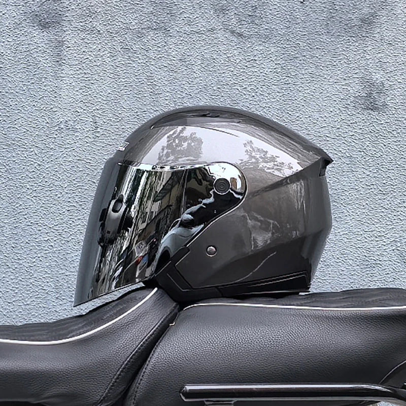 Genuine JieKai Motorcycle Helmet Unisex Scooter Motos Helmets Casco Capacete With Dual Lens