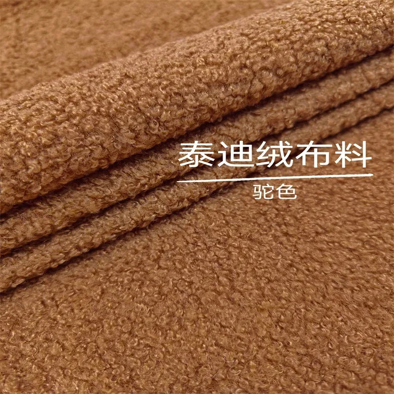 Stretch Fabric Fur Plain by the Meter for Children's Clothes Dolls Sewing Winter Coats White Teddy Hair Plush Cloth Smooth Drape