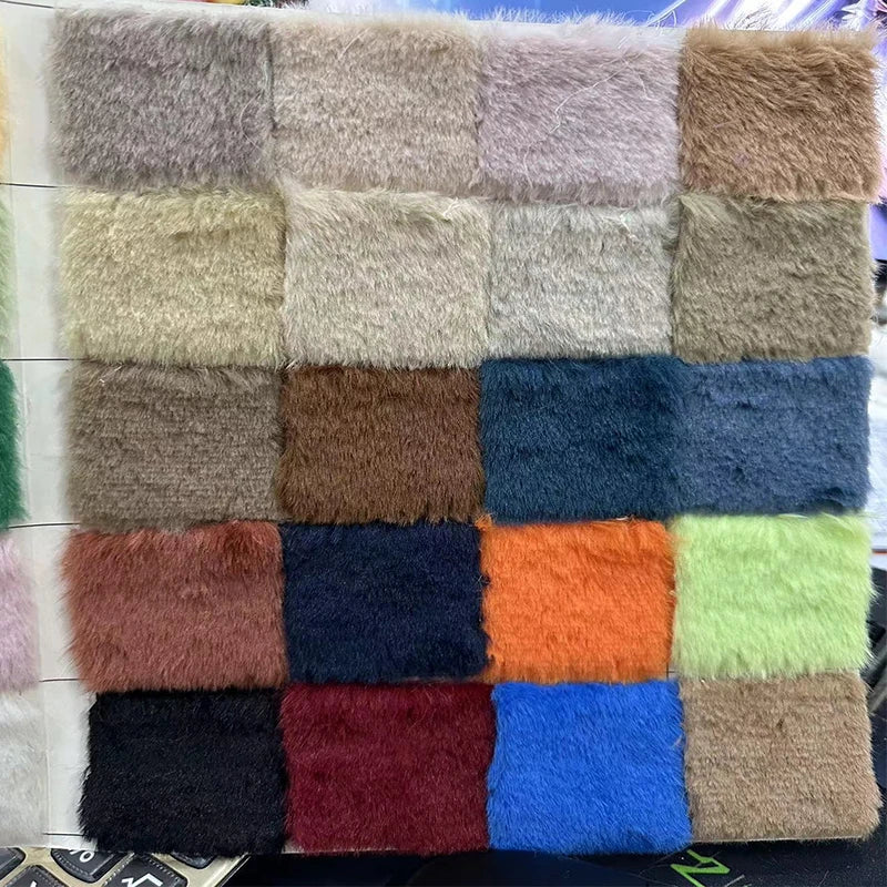 Plain Faux Fur Fabric Smooth by the Meter for Clothes Coats Dolls Sewing Thickened Imitation Rex Rabbit Plush Textile Soft Silky