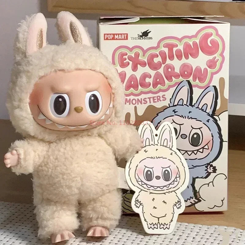 New Hot Cute Labubu 1:1 Replica the Monsters Blind Box Cardiac Macarone Kawai Guess Bag Figure Model Keychain Surprise Gift Toy