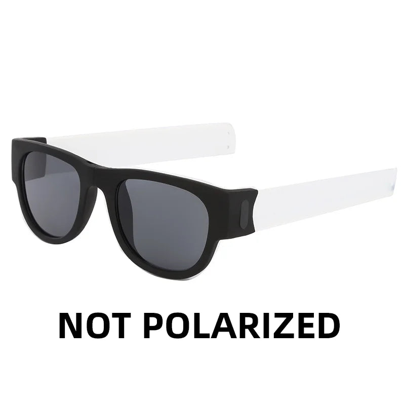 VIVIBEE Novelty Mirror Men Polarized Folding Sunglasses New Arrival Slap Sport Foldable Wristband Shades 2025 Trend Product
