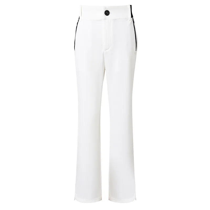 Summer Women's Golf Trousers Thin Flared Pants Ladies High Waist Elastic Casual Golf Pants Zipper Pocket Athletic Sweatpant