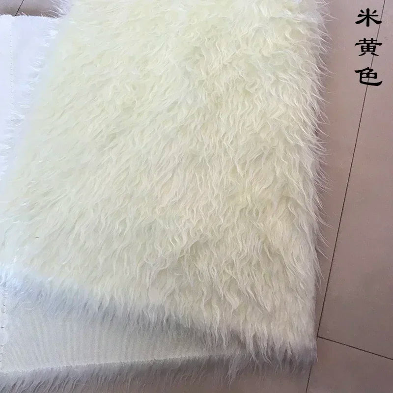 Long Hair Plush Fabric Faux Fur by the Meter for Upholstery Toys Props Decorative Cloth Diy Sewing Soft Comfortable Purple Brown