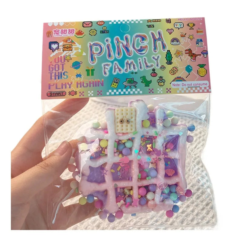 Mini Simulation Cartoon Donut Cat Paw Waffle TPR Pinch Squeeze Toys Slow Rebound Decompression Stress Relief Soft Plastic Toys