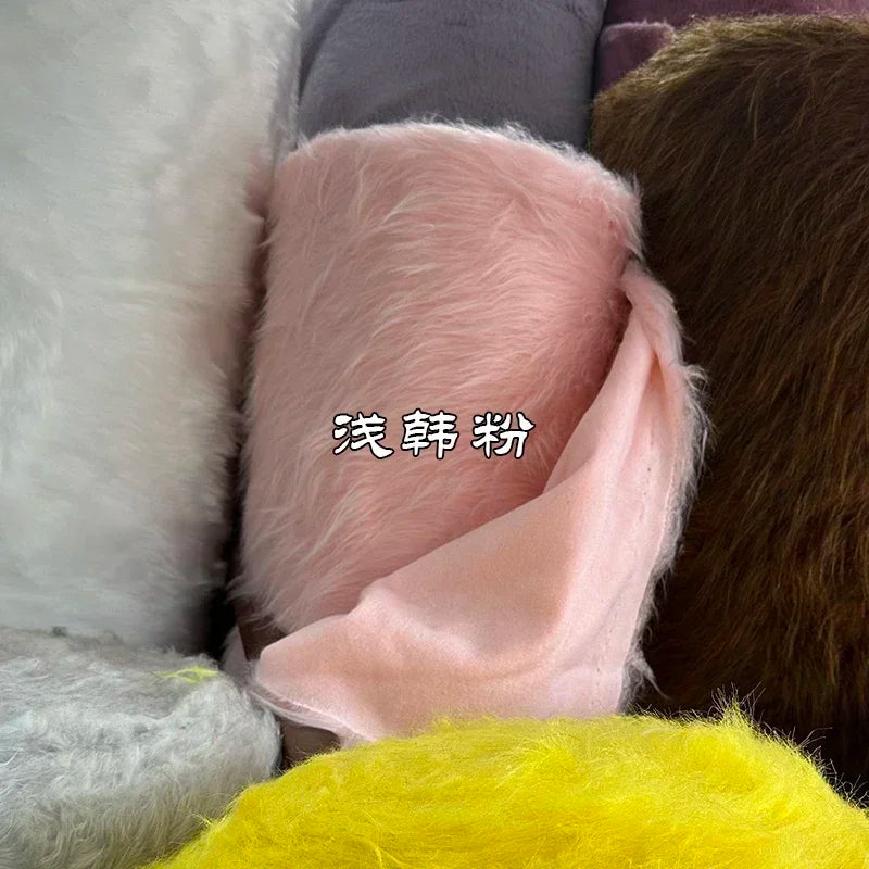 Soft Long Hair Plush Fabric Faux Fur by the Meters for Toy Upholstery Cosplay Diy Sewing Cloth Black Blue Purple Gray Beige Red