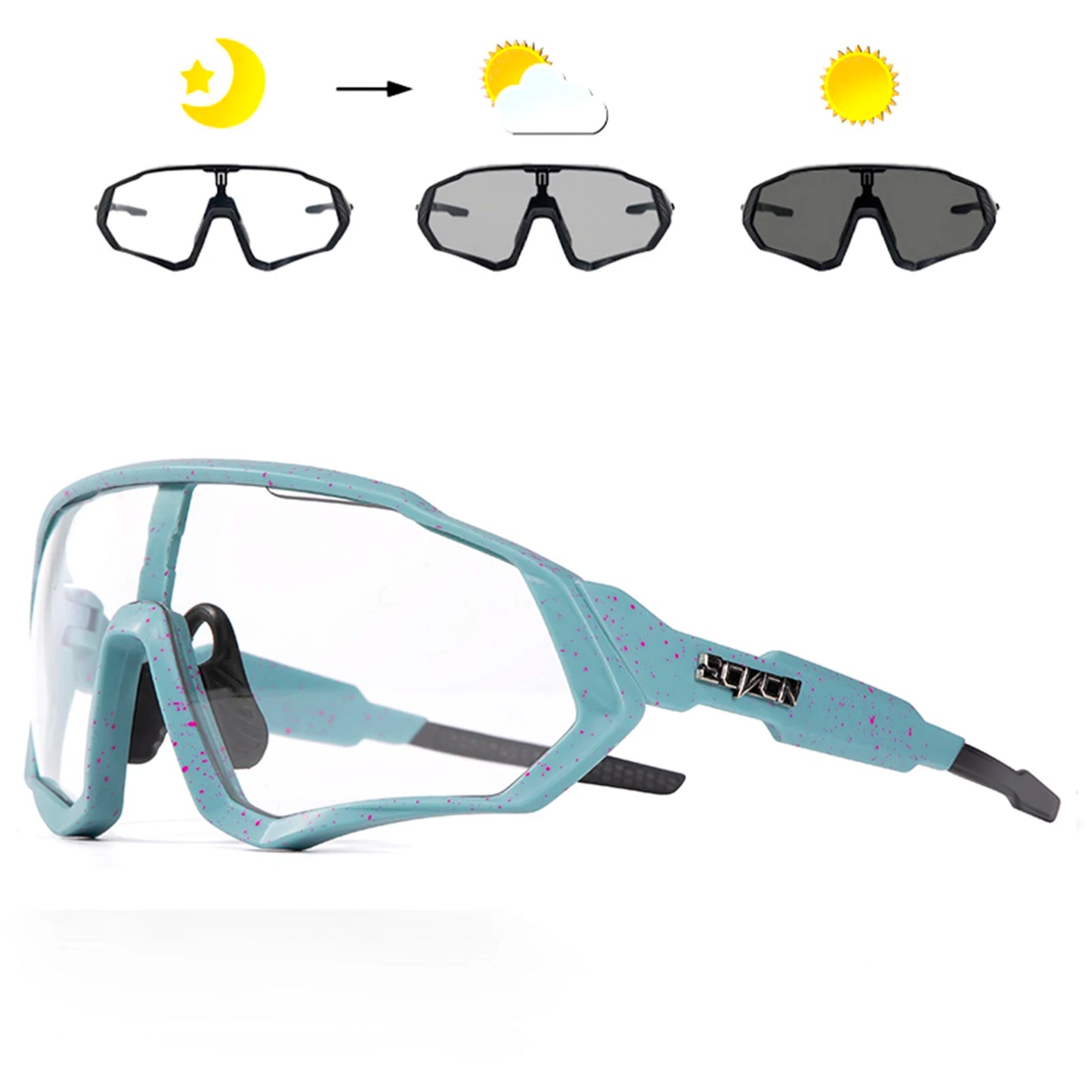 Photochromic Cycling Sunglasses Outdoor Sports Running Drving Glasses Road MTB Bicycle Goggles UV400 Safety Bike Eyewear