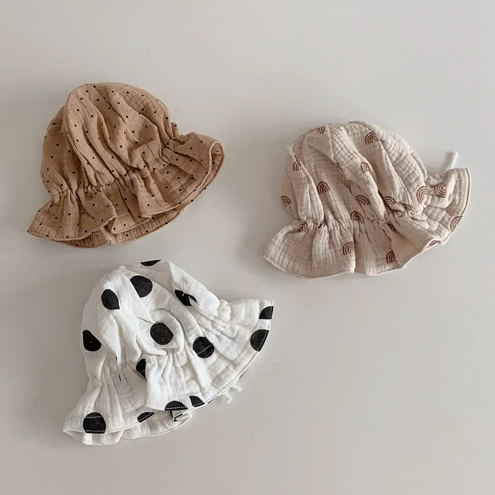 Korea Style Baby Hat Summer Newborn Baby Bucket Hat Kids Sun Hats Kids Cap Children Panama Cap Outdoor Travel Beach Cap 1PC