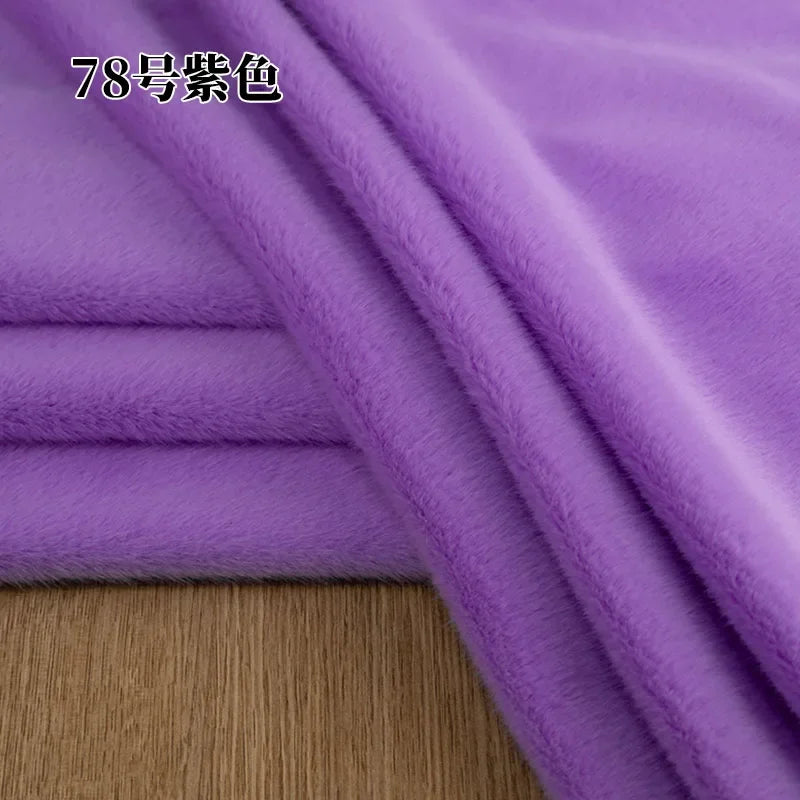 5mm Stretch European Mink Faux Fur Fabric High-Low Pattern for Clothing Scarves Hats Photo Props DIY Craft Decoration