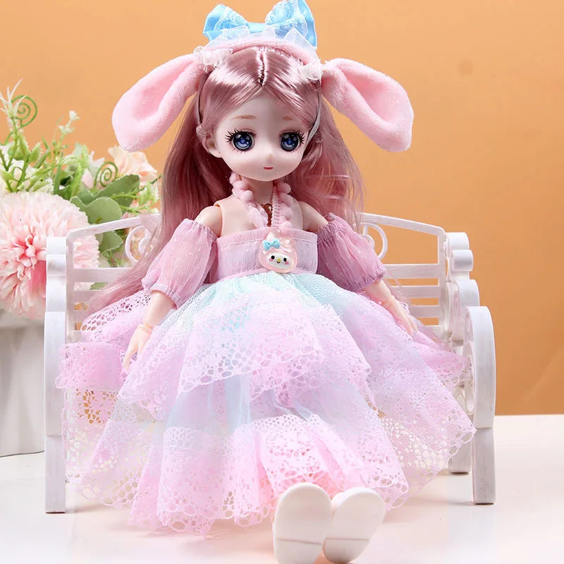 30cm New 1/6 Girl Princess Doll Set 23 Joints Movable 30cm Bjd Doll With Clothes Princess Dress Dolls Girls Birthday Gift Toys