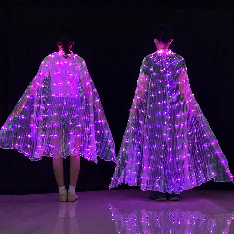 Holiday Party Glow Props LED Butterfly Wing Girls Women Children Dancing Costumes Accessory Wings Glowing for Holiday Halloween