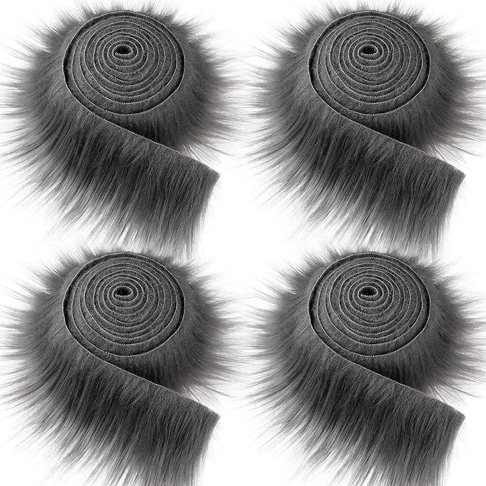 Crafts Gift Trimming Soft Apparel Sewing Fluffy Trim Fabric Roll Faux Fur Ribbon Tapes Long Plush Fur Fabric Plush Fur Stripe
