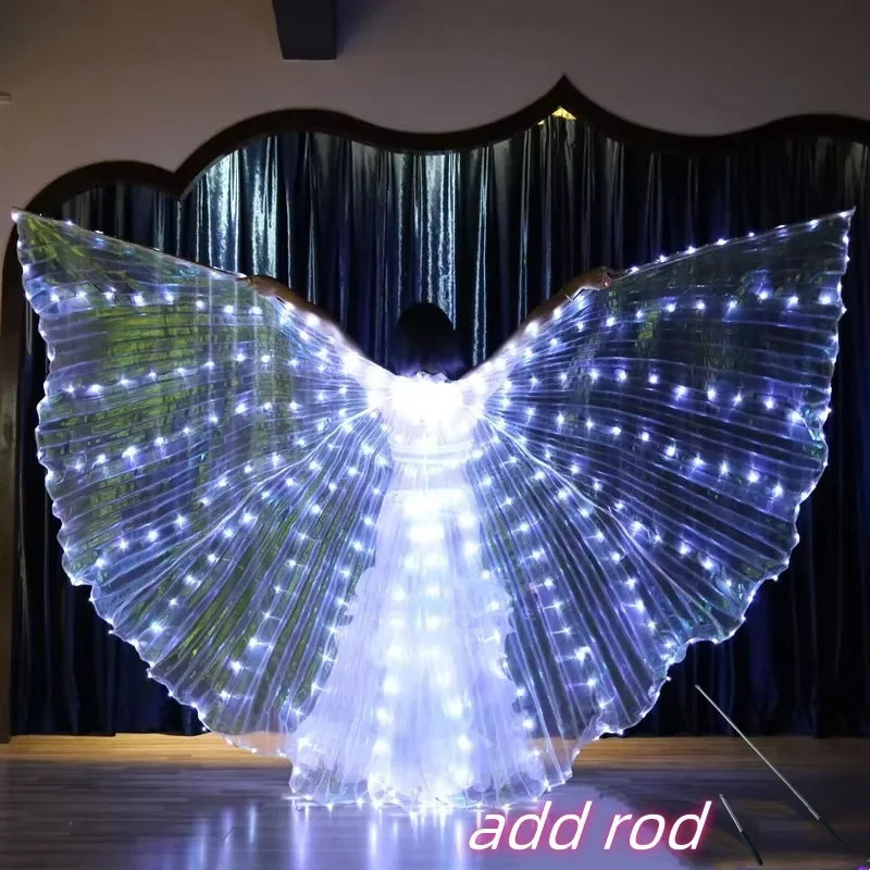 LED Isis Wings Glowing Wings Adult Children Belly Dance Costume Butterfly Wings for Halloween Christmas Party Stage Performance