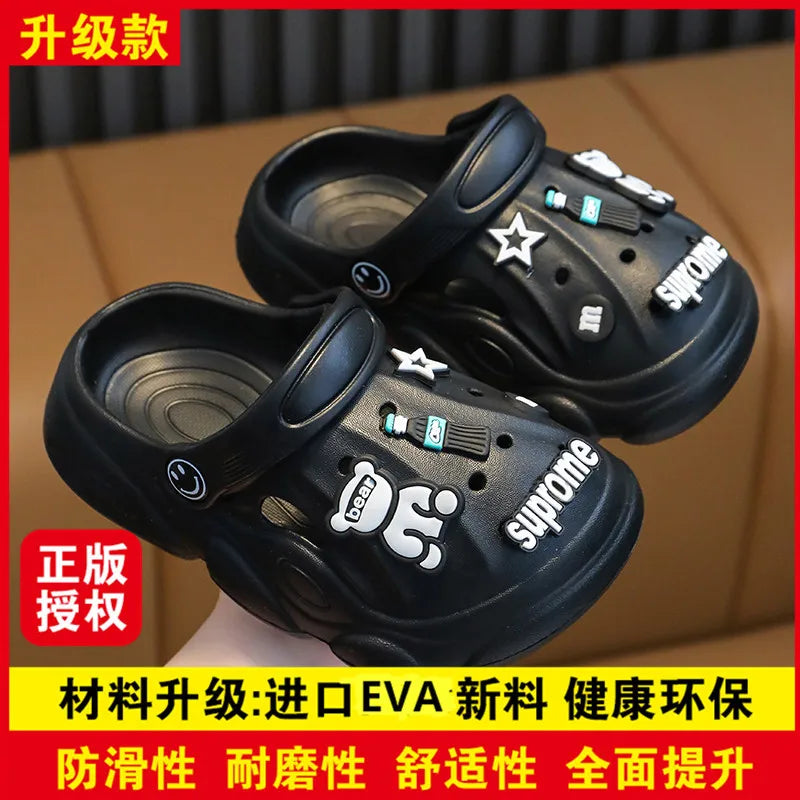 Infant Shoes Flip Flops for Children's Mules Baby Slippers Clogs Wear Hole Sole Kids Boys Sandals Summer Beach Platform Soft Diy