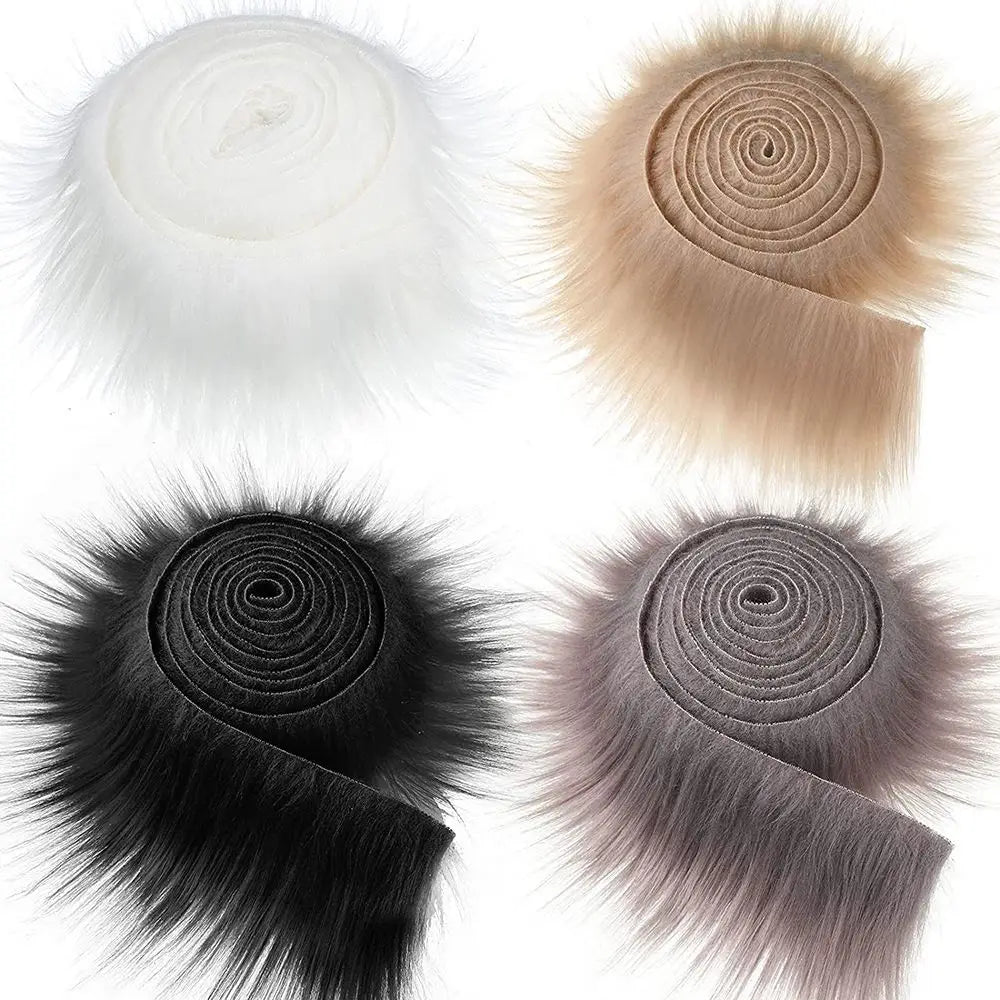 Crafts Gift Trimming Soft Apparel Sewing Fluffy Trim Fabric Roll Faux Fur Ribbon Tapes Long Plush Fur Fabric Plush Fur Stripe