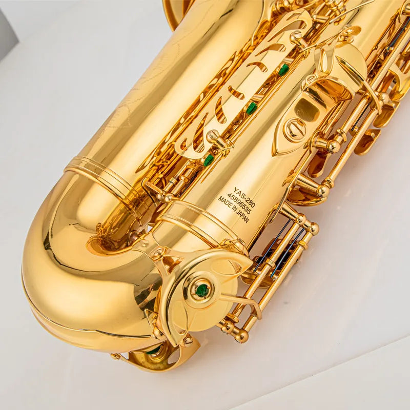 Made in Japan 280 Black Label Professional Alto Drop E Saxophone Gold Alto Saxophone With Band Mouth Piece Reed Case