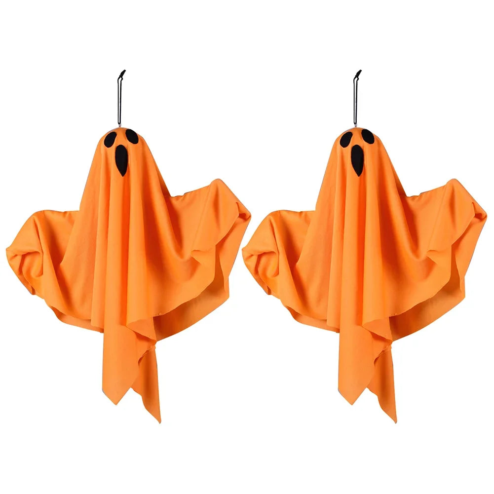 Halloween LED Hanging Ghost Light IP65 Waterproof Halloween Glowing White Ghost Glowing Door Hanging Ghost for Halloween Party
