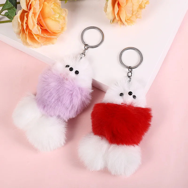 80pcs/Lot Wholesale Plush Toy Cute Double Doll Bag Small Pendant Puppy Plush Fur Stuffed,Deposit First to Get Discount Much