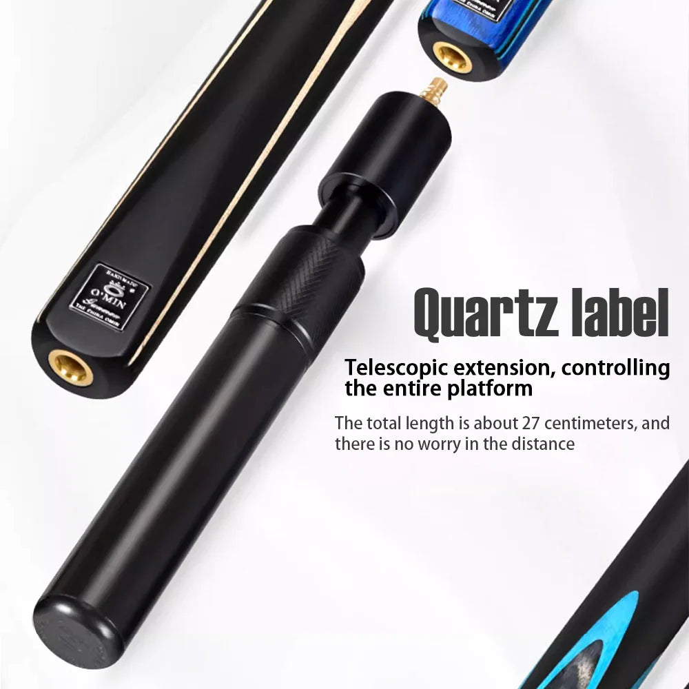 O'Min Gunman 3/4 Split One Piece Ash Shaft Snooker Cue 9.5/10mm Tip Professional Billard Stick Kit With Excellent Box Extension