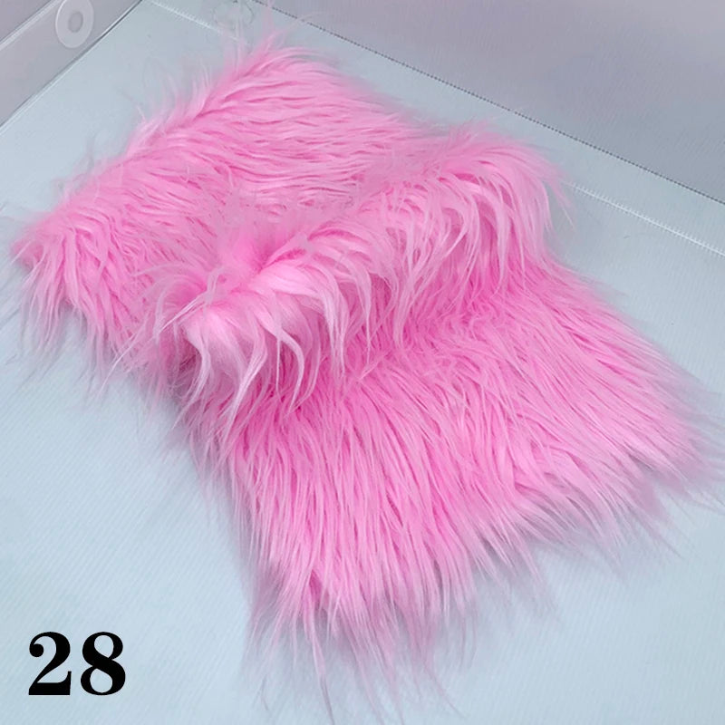 25x45cm Long Hair Faux Fur Fabric for DIY Dolls Hair Beard Craft Making Material Patchwork Garment Sewing Accessories