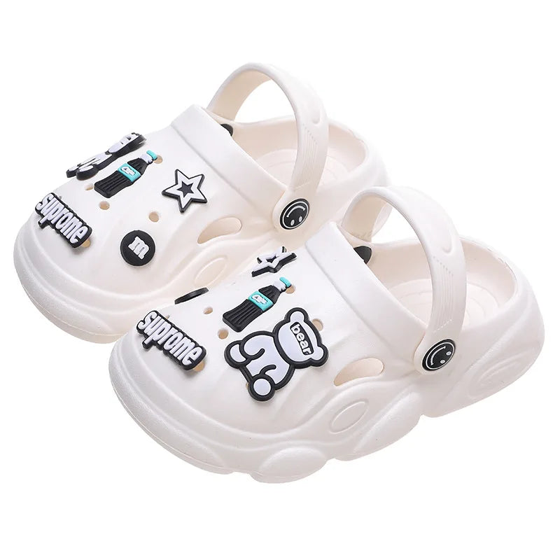 Infant Shoes Flip Flops for Children's Mules Baby Slippers Clogs Wear Hole Sole Kids Boys Sandals Summer Beach Platform Soft Diy