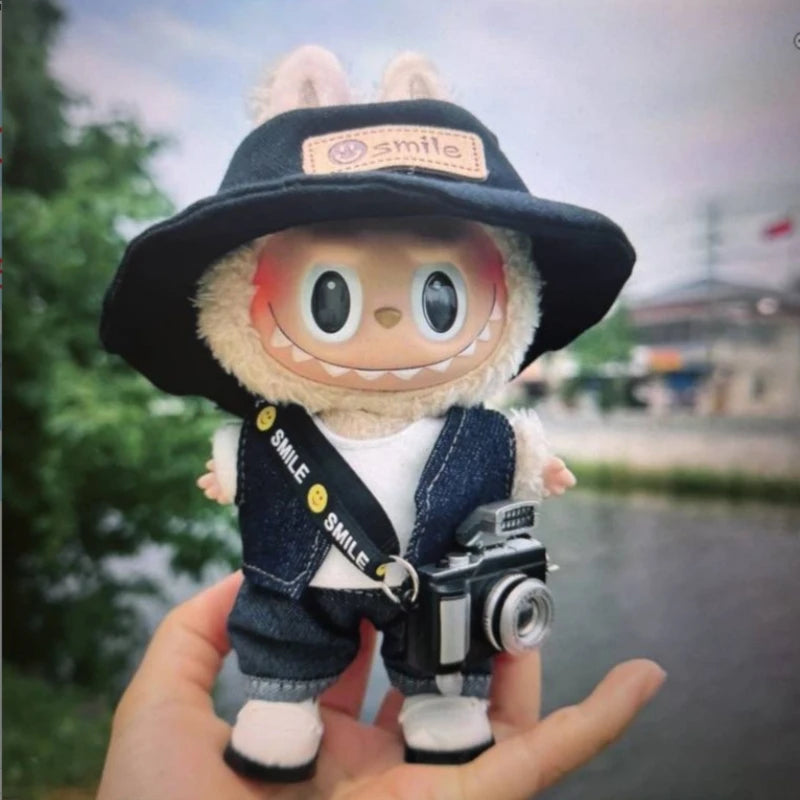17cm Cute Mini Labubu Clothes Plush Hoodie Idol Dolls Jumpsuit Clothing Fans Overalls No Doll Accessories for Korea Kpop Exo