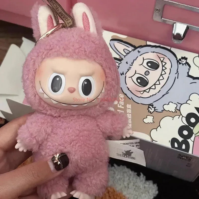 New Hot Cute Labubu 1:1 Replica the Monsters Blind Box Cardiac Macarone Kawai Guess Bag Figure Model Keychain Surprise Gift Toy