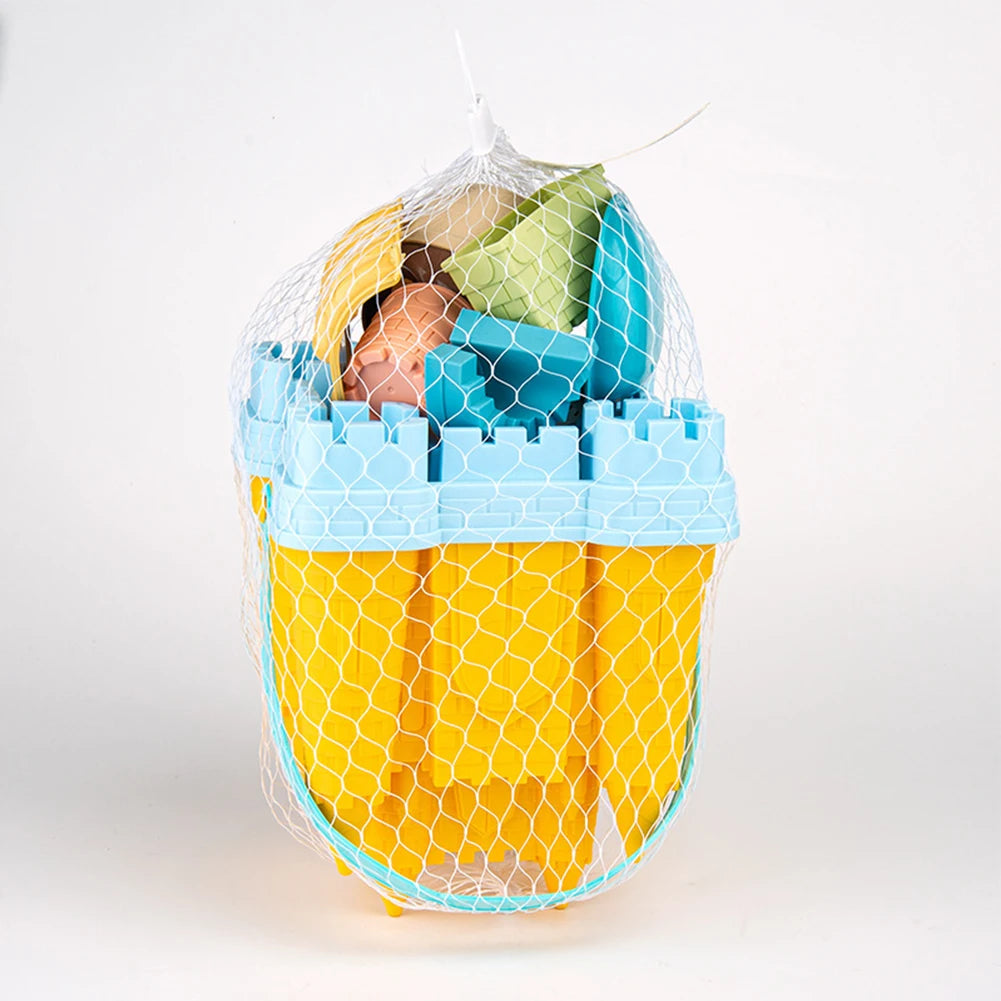 Beach and Sand Castle Kit With Sand Castle Molds Watering Can Rake Shovel Sand Toys Sand Castle Toys for Beach for Kids Outdoor