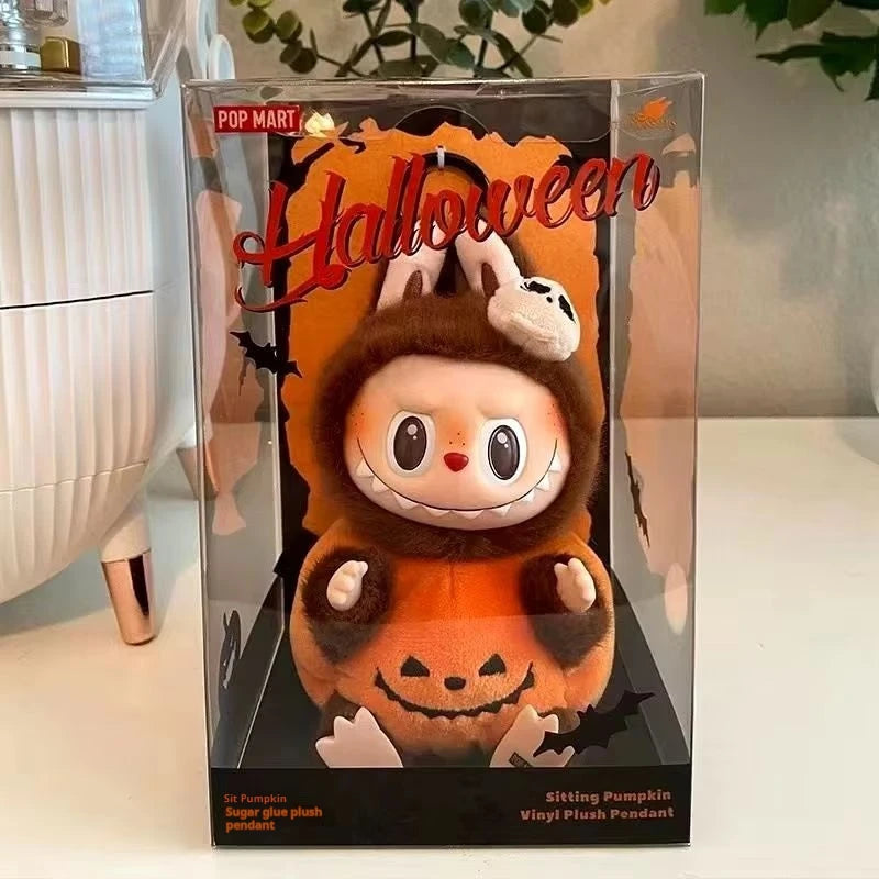 In Stock Labubu Plush Toys SKULLPANDA Mokoko Zimomo Halloween Labubu Keychain Doll Christmas Gift Keyring Kids Toys Replica