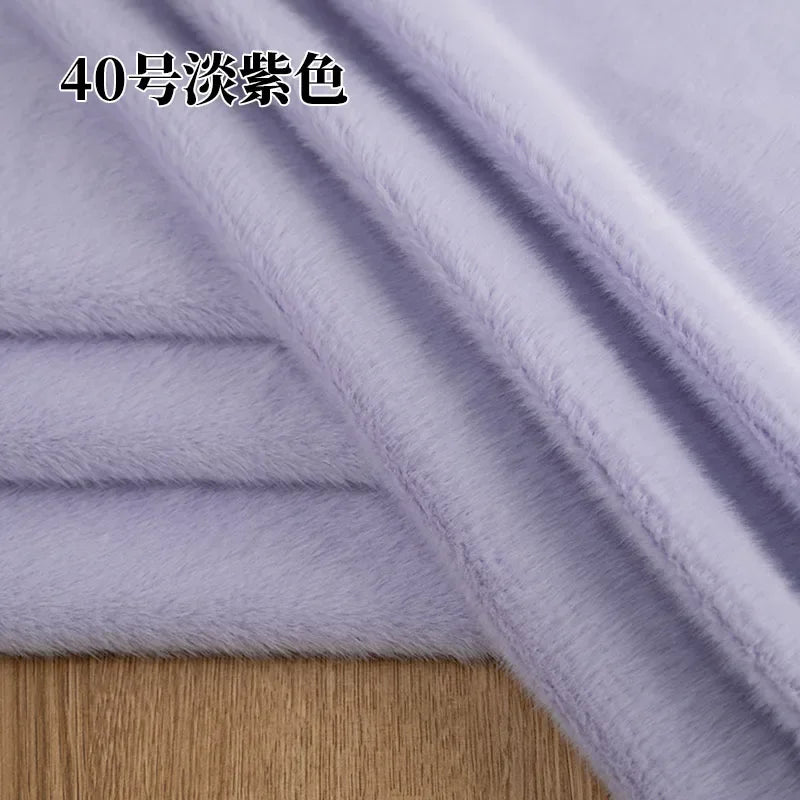 5mm Stretch European Mink Faux Fur Fabric High-Low Pattern for Clothing Scarves Hats Photo Props DIY Craft Decoration