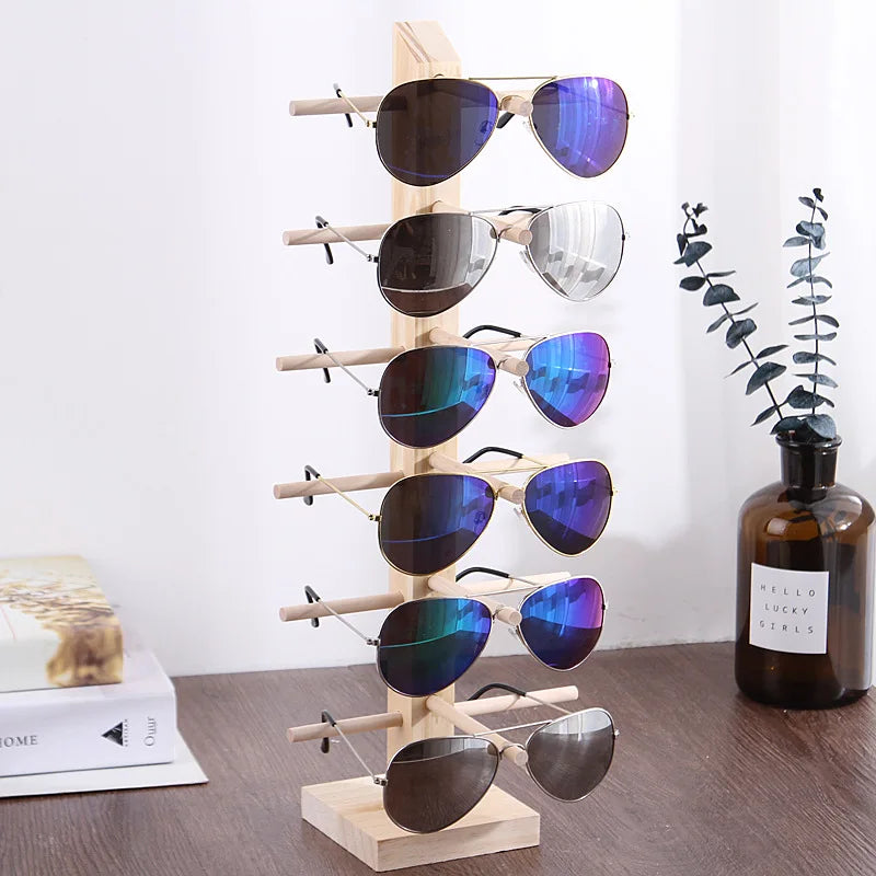 Multi Layers Wood Sunglass Display Rack Shelf Eyeglasses Show Stand Jewelry Holder for Multi Pairs Glasses Showcase WF