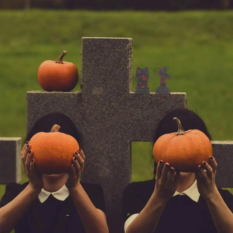 10pcs Horror Halloween Decoration Miniature Tombstone Micro Figurine Ornaments Hallowmas Prop Halloween Gravestone Model
