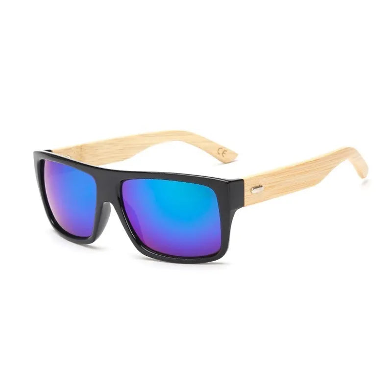 Original Wooden Bamboo Sunglasses Men Women Mirrored UV400 Sun Glasses Real Wood Shades Gold Blue Goggles Sunglases Male