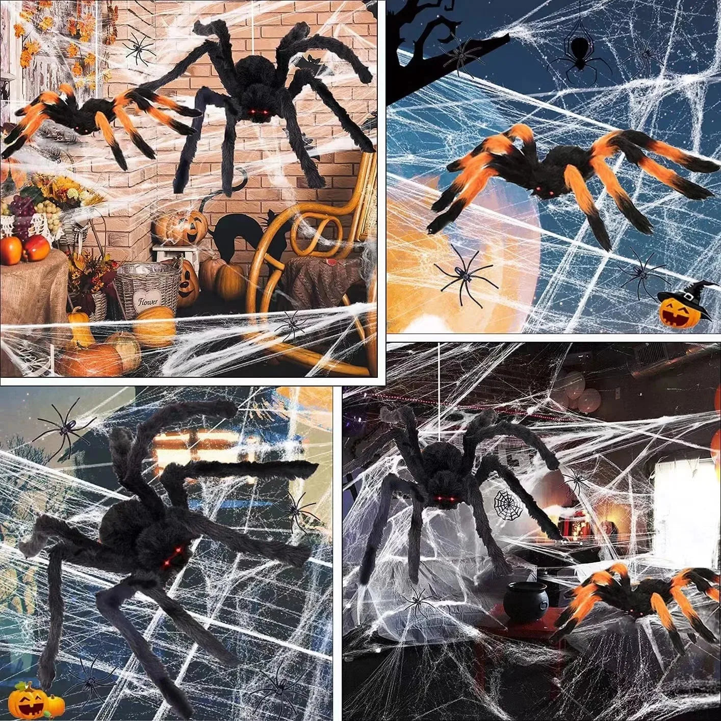 Horror Halloween Spider Web Giant Stretchy Cobweb for Yard Outdoor Haunted House Bar Decoration Supplies Halloween Party Props