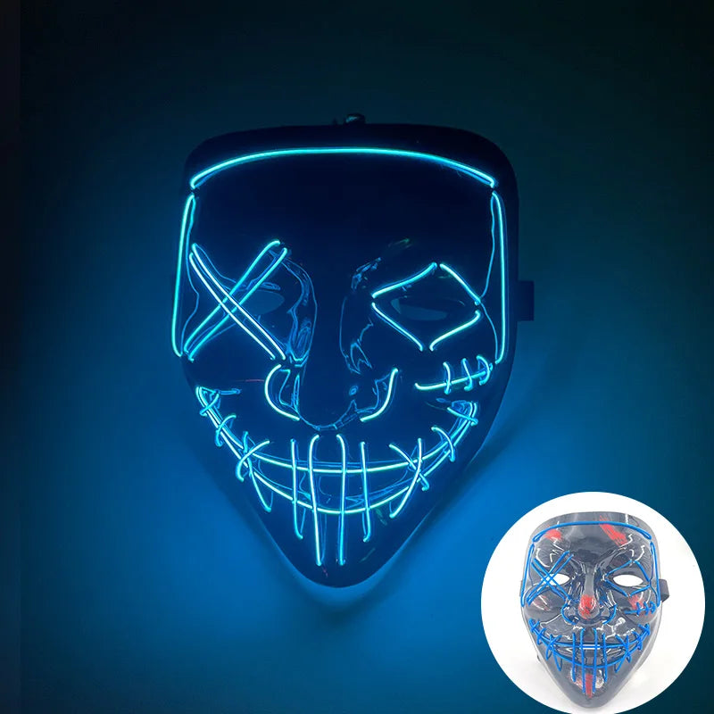 New Arrival Halloween Mask Horror Venom LED Luminous Mask Cosplay Costume Makeup Prom Party